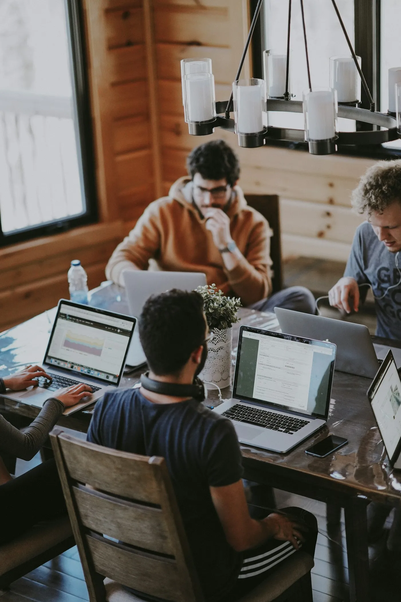 A marketing team reviewing campaign performance together.